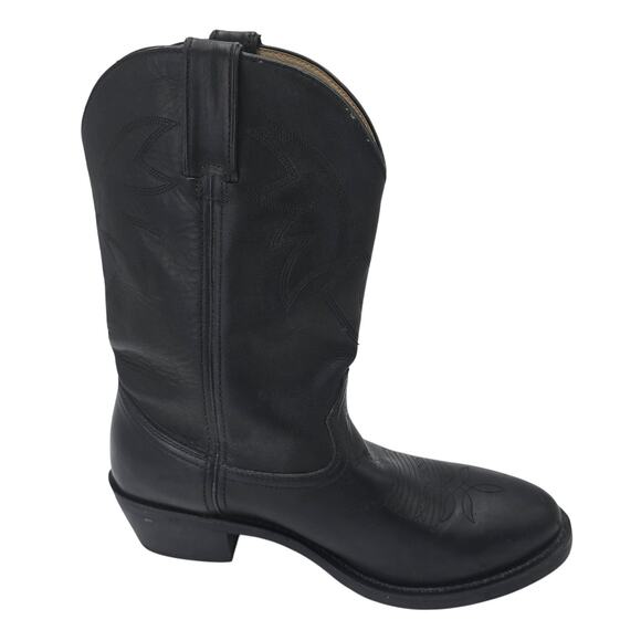 Durango Black Leather Western Boots Oil Resistant Embroidered Cowboy Men's 10EE - Picture 1 of 9